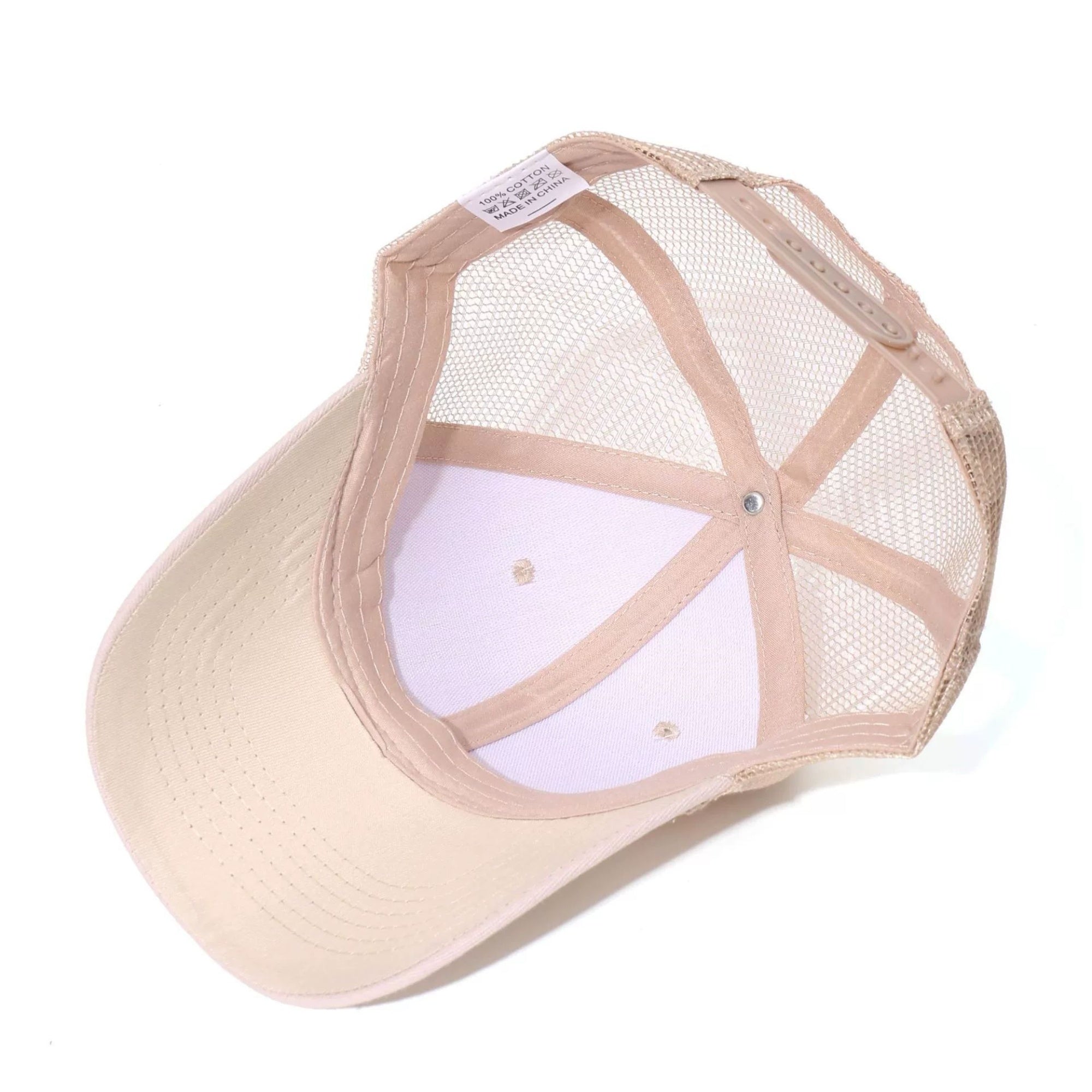 Pure Cotton Six piece Hard Top Mesh Cap