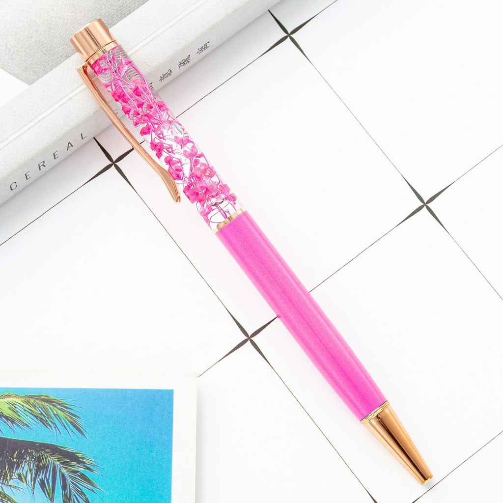 Fill The Oil With Dried Flower Ballpoint Pens