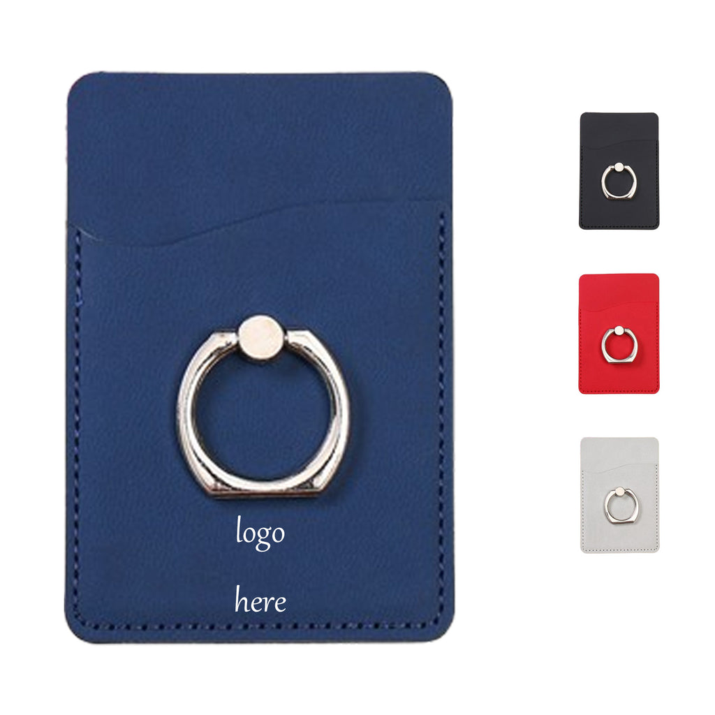 PU Phone Wallet With Ring