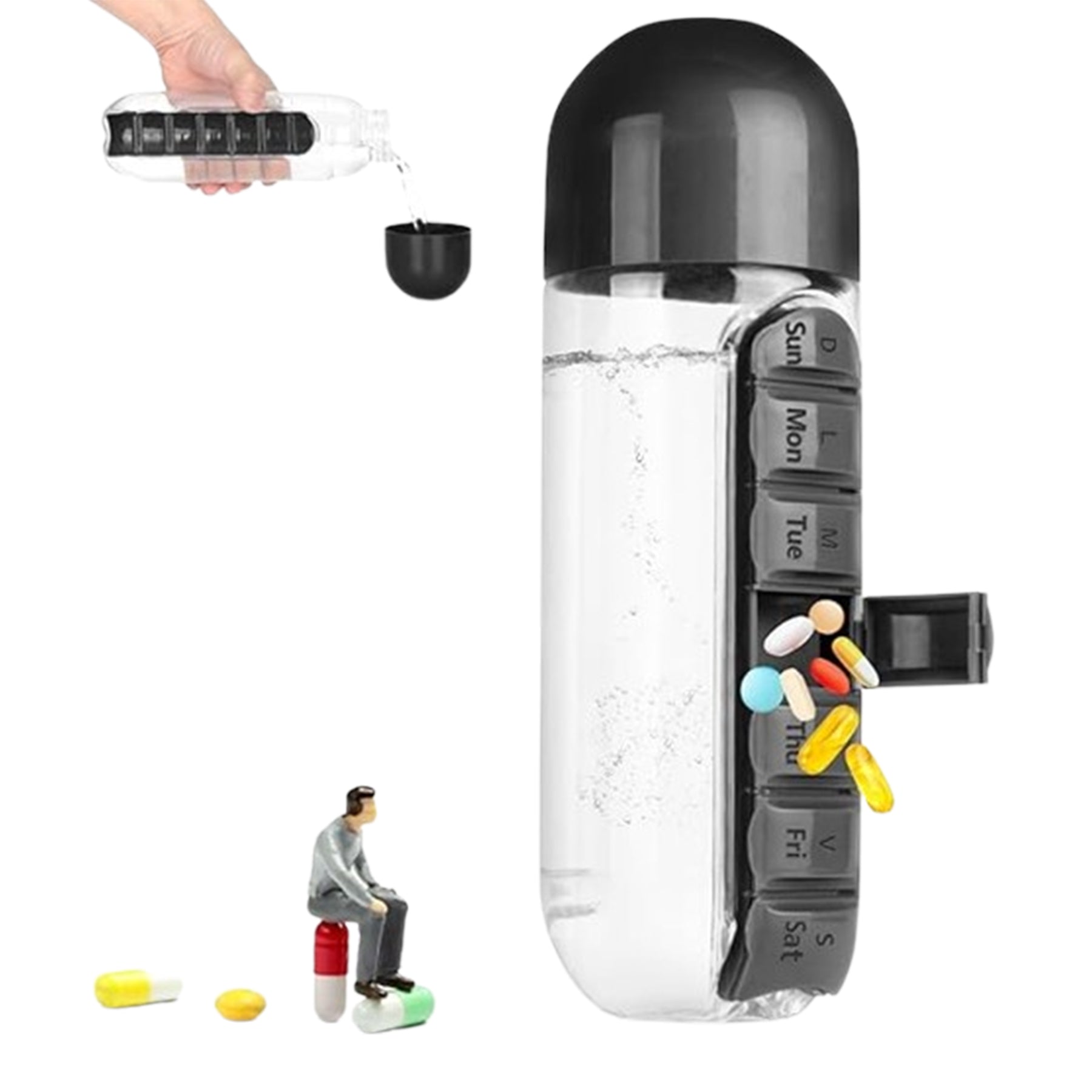 Portable Medicine Box Water Cup