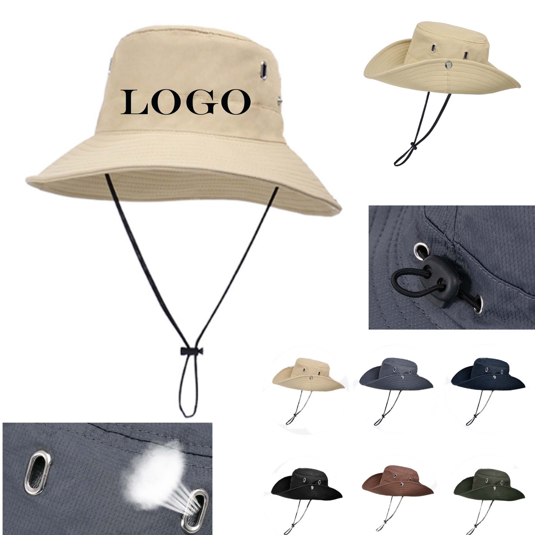 Large Brimmed Fisherman'S Hat With Buckle