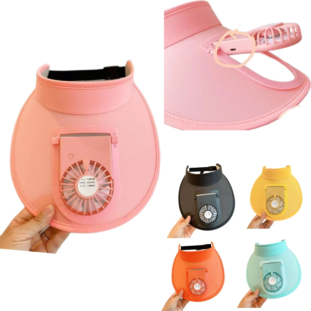 Sun Hat with Built-in Cooling Fan