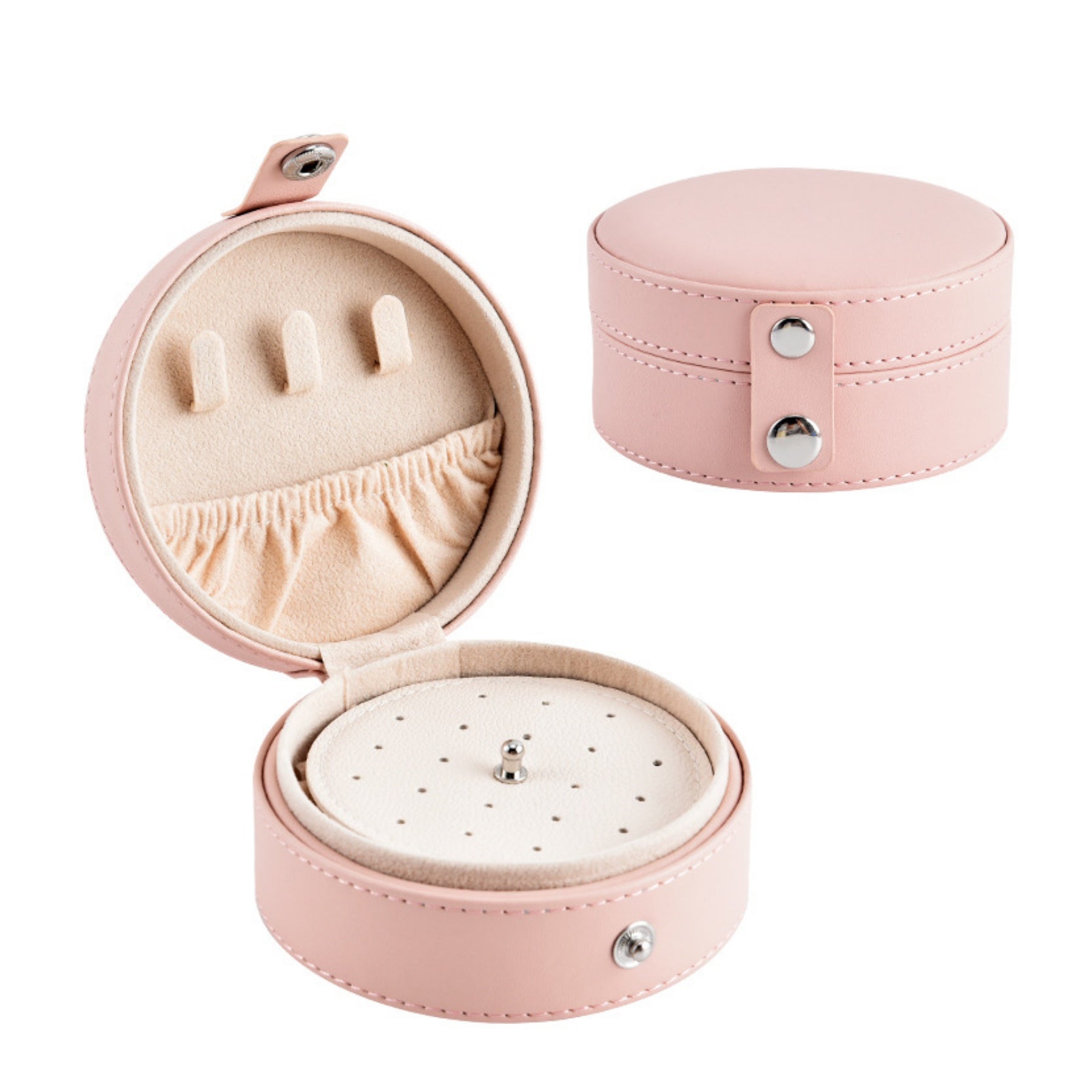 Portable Round Jewelry Box
