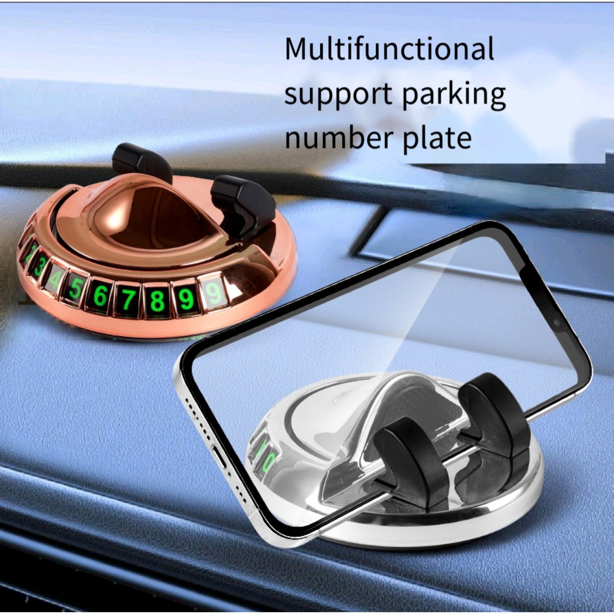 2 in 1 Glow Parking Phone Mount With Ball Joint Swivel