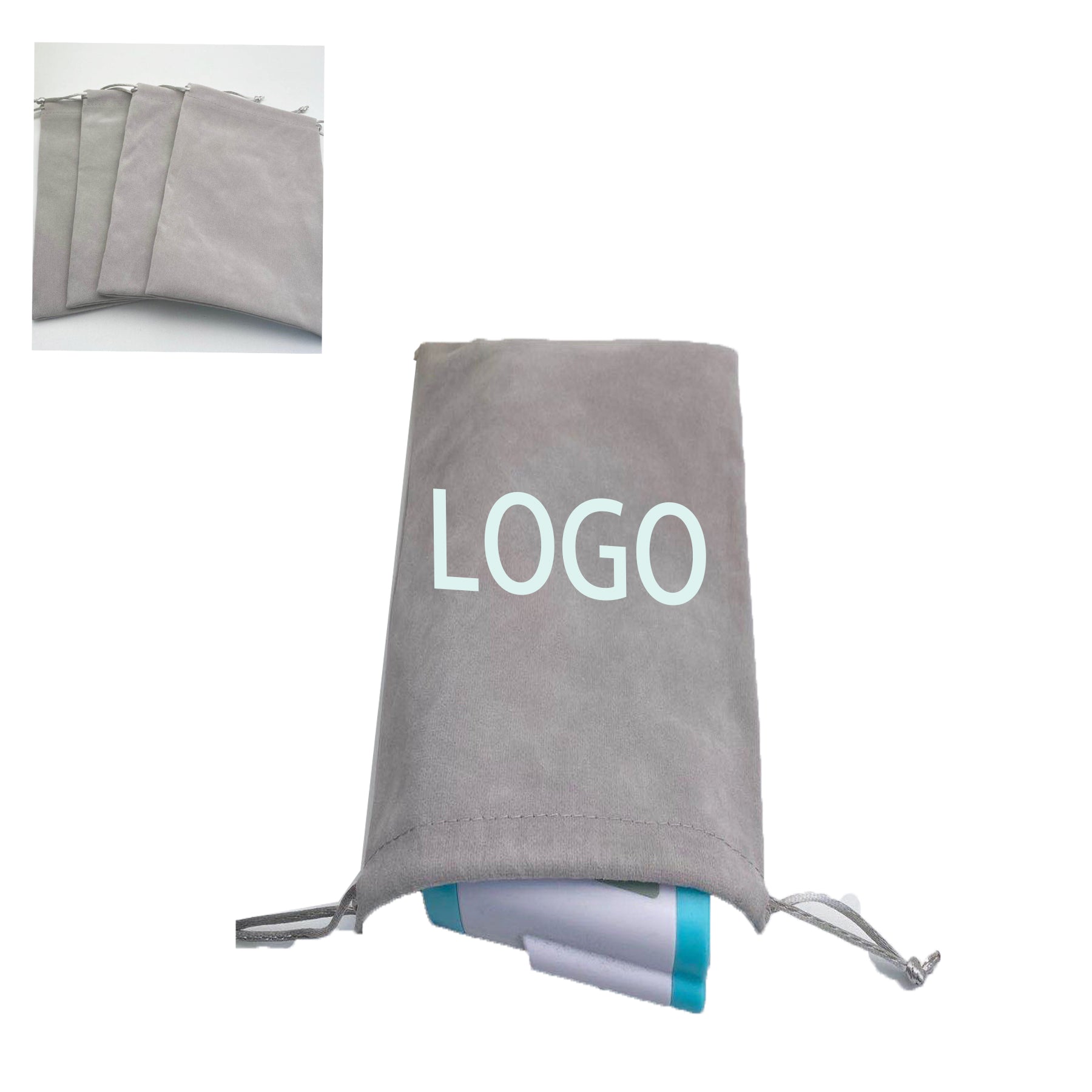 Drawstring Harness Mouth Temperature Gun Velvet Bag