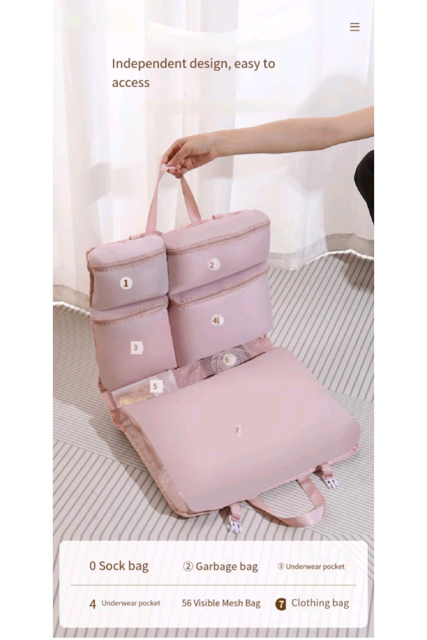 Partitioned Storage Luggage Bag