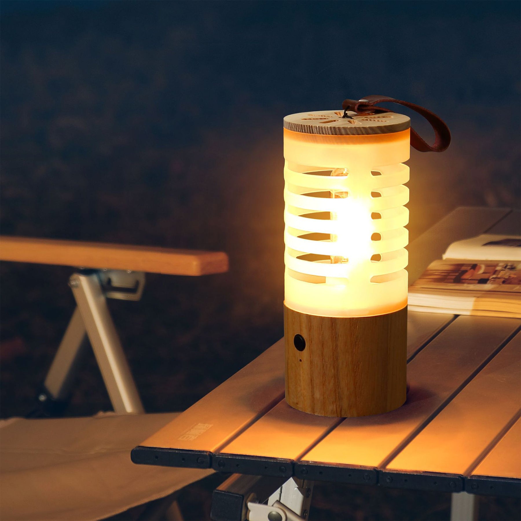 Solid Wood Outdoor Camping Lamp Lantern