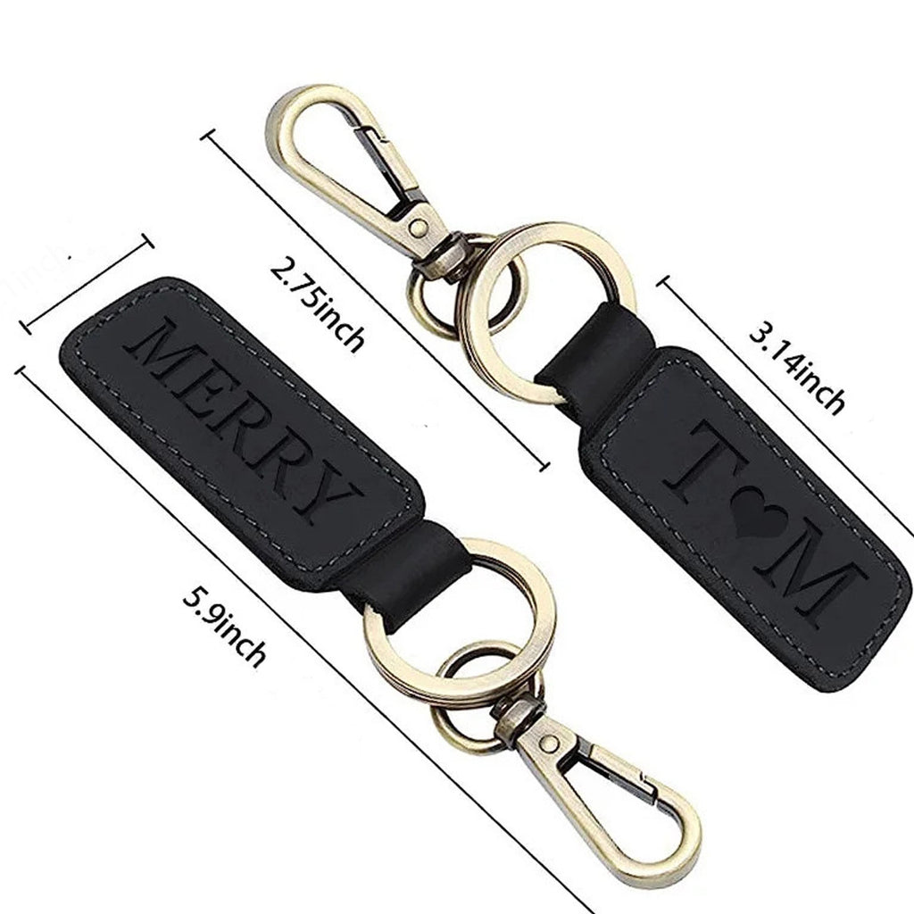Double Loop Leather Keychain