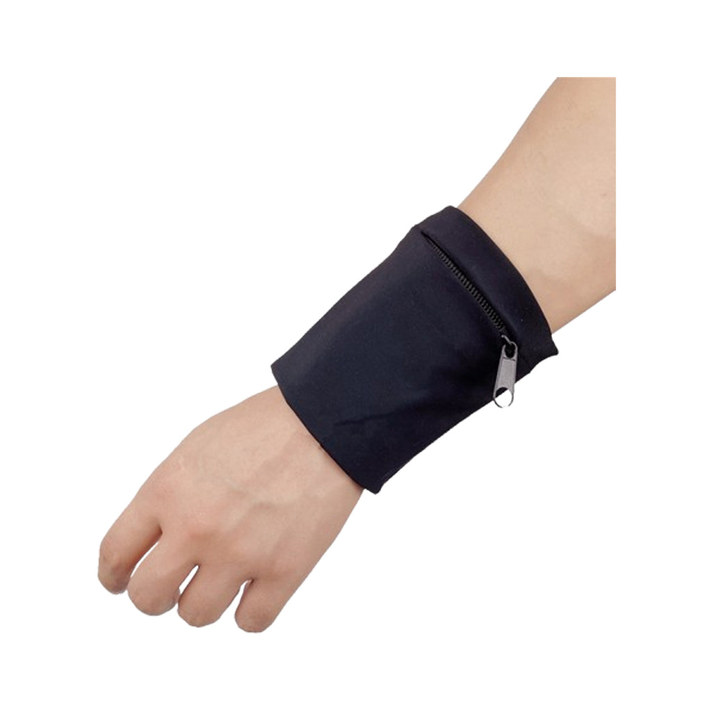 Black Wristband With Zipperd Pocket