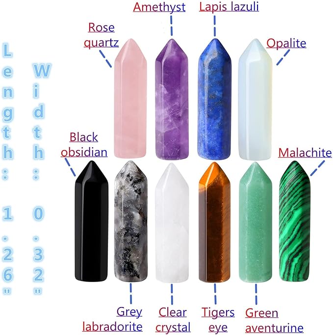 Natural Crystal Agate Yoga Power Stone 10Pcs Set