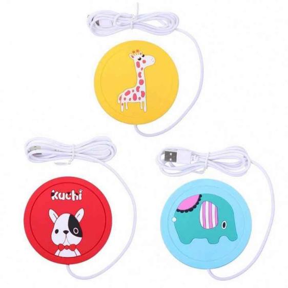Hot Wholesale Cute Cartoon USB Heating Mat Mug Coffee Warmer Keep Temperature Silicone Pad Safely