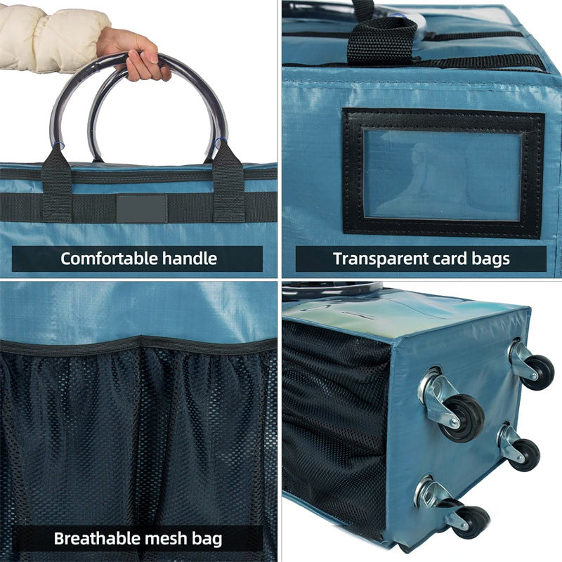 Foldable Large - capacity Supermarket Shopping Bag Trolley