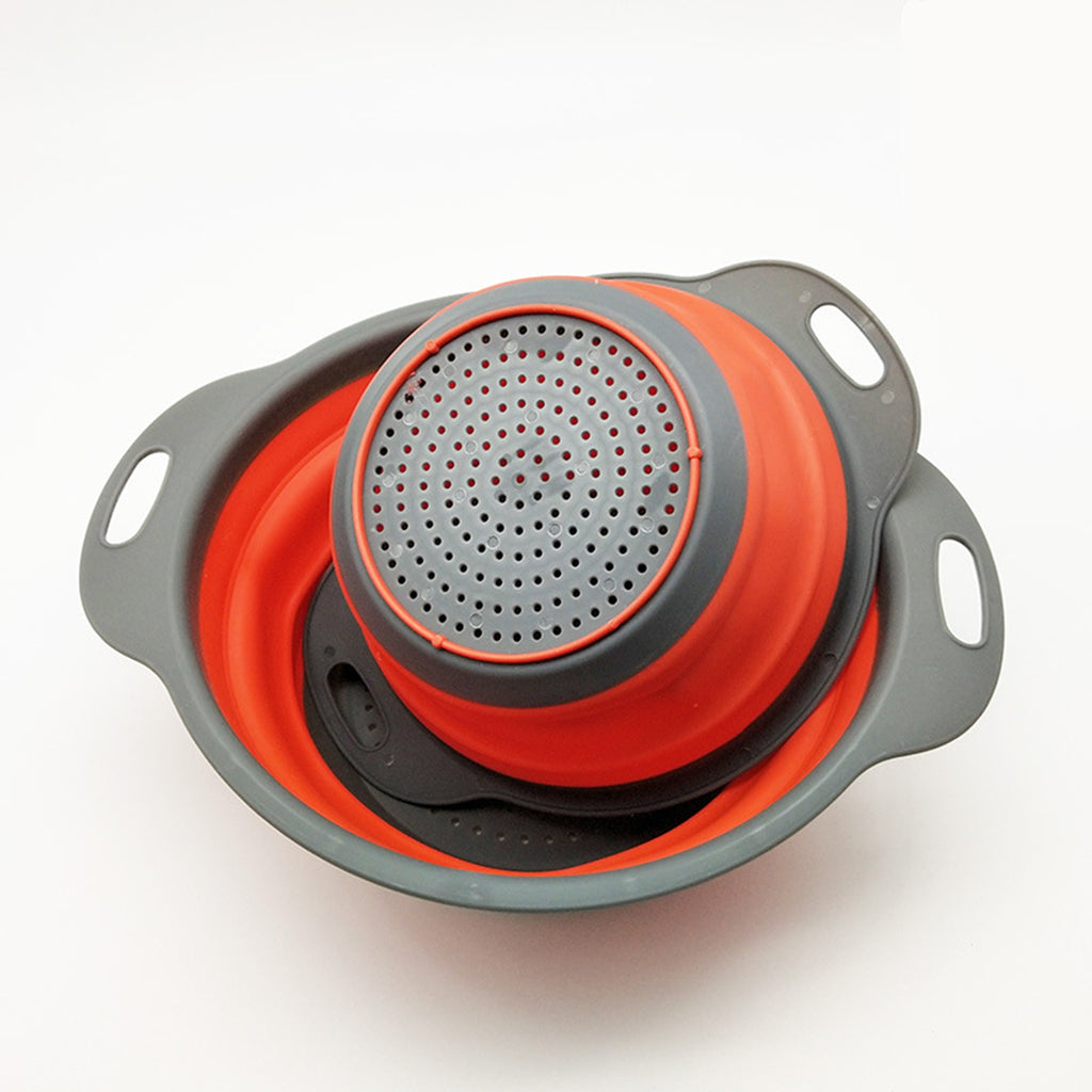 Set Of 2 Foldable Baskets Silicone Drain Baskets
