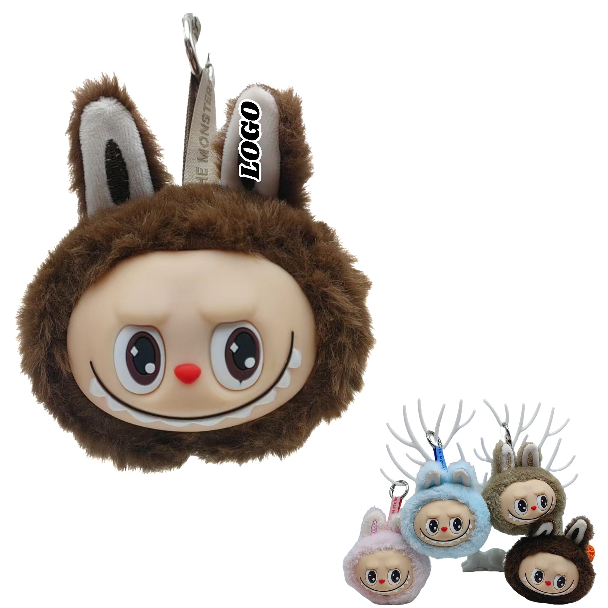 Vinyl Face Labubu Plush Keychain Bubble Rabbit Charm