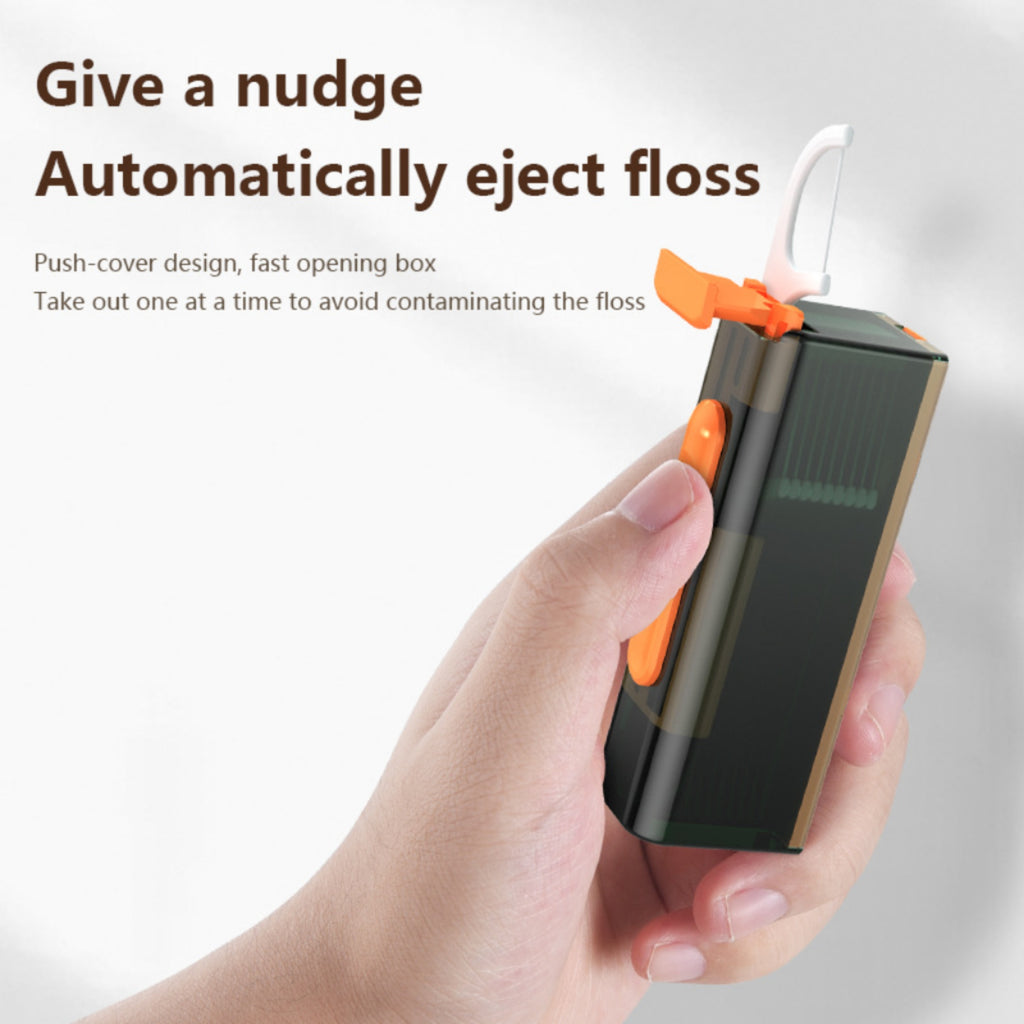 Auto Pop Up Floss Picks Dispenser Food Grade Abs Portable