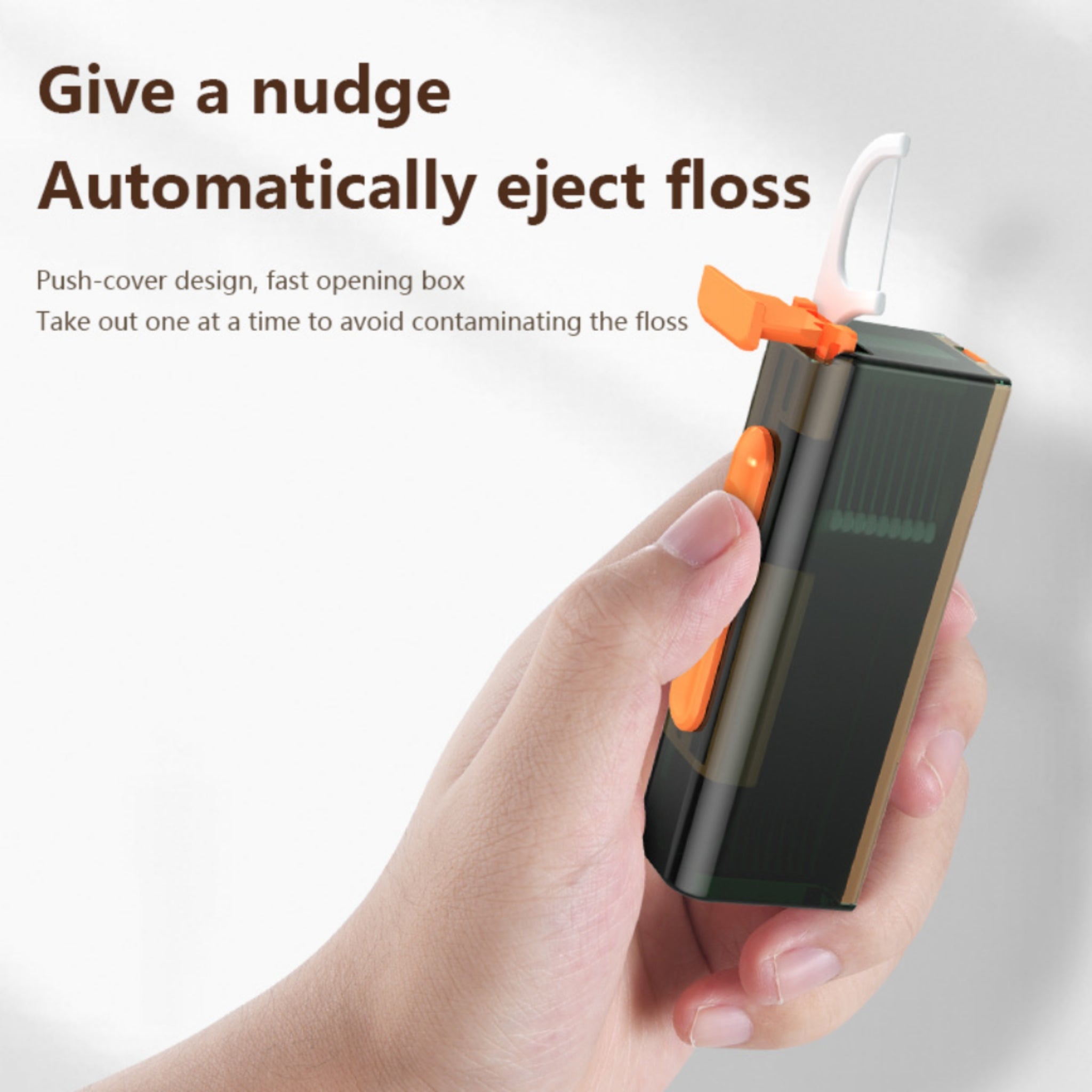 Auto Pop Up Floss Picks Dispenser Food Grade Abs Portable