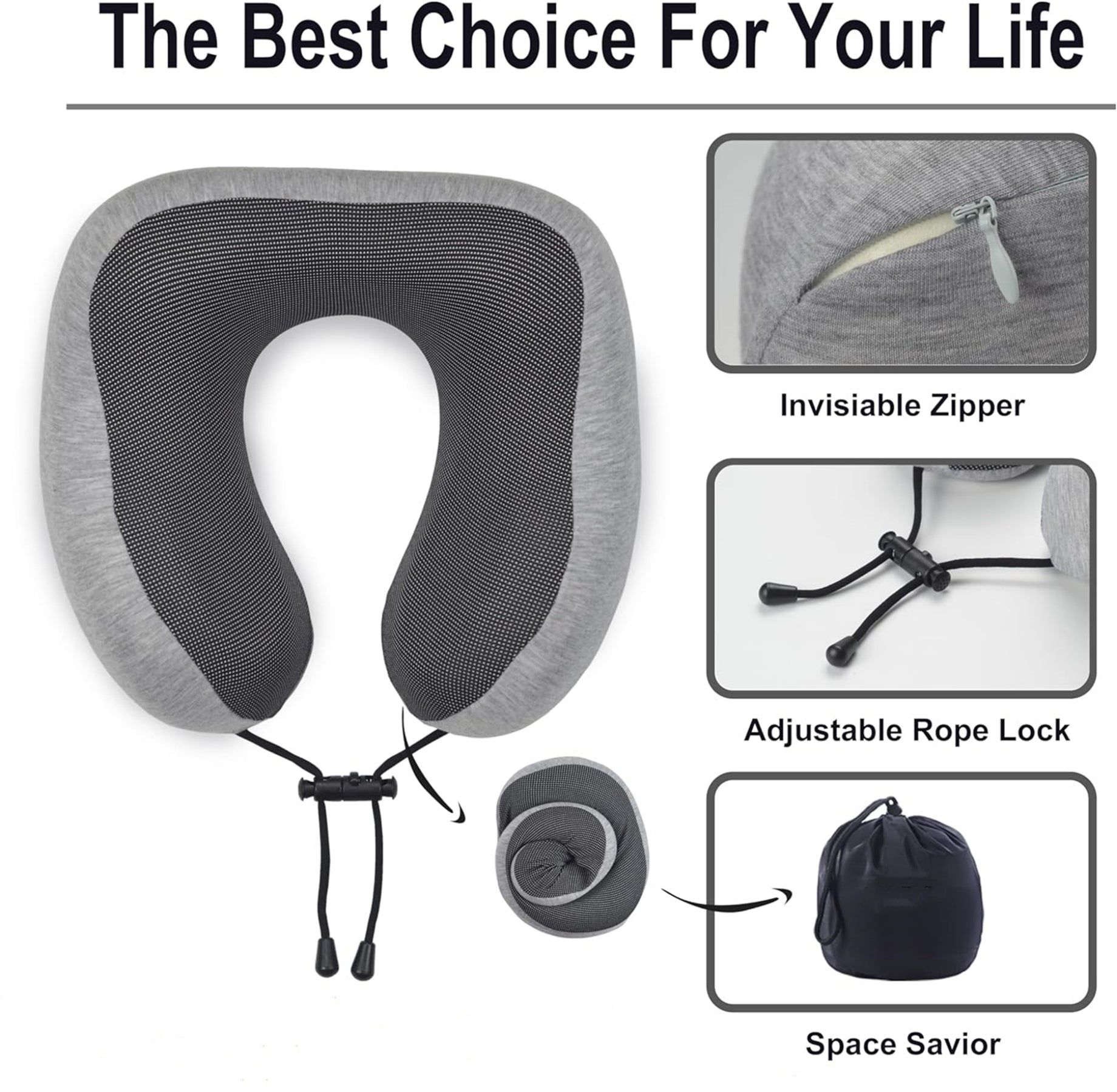 Memory Foam Travel Neck Pillow