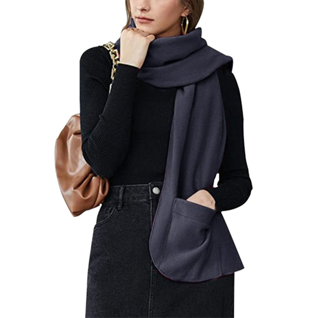 Single Layer Fleece Warm Scarf With Gloves