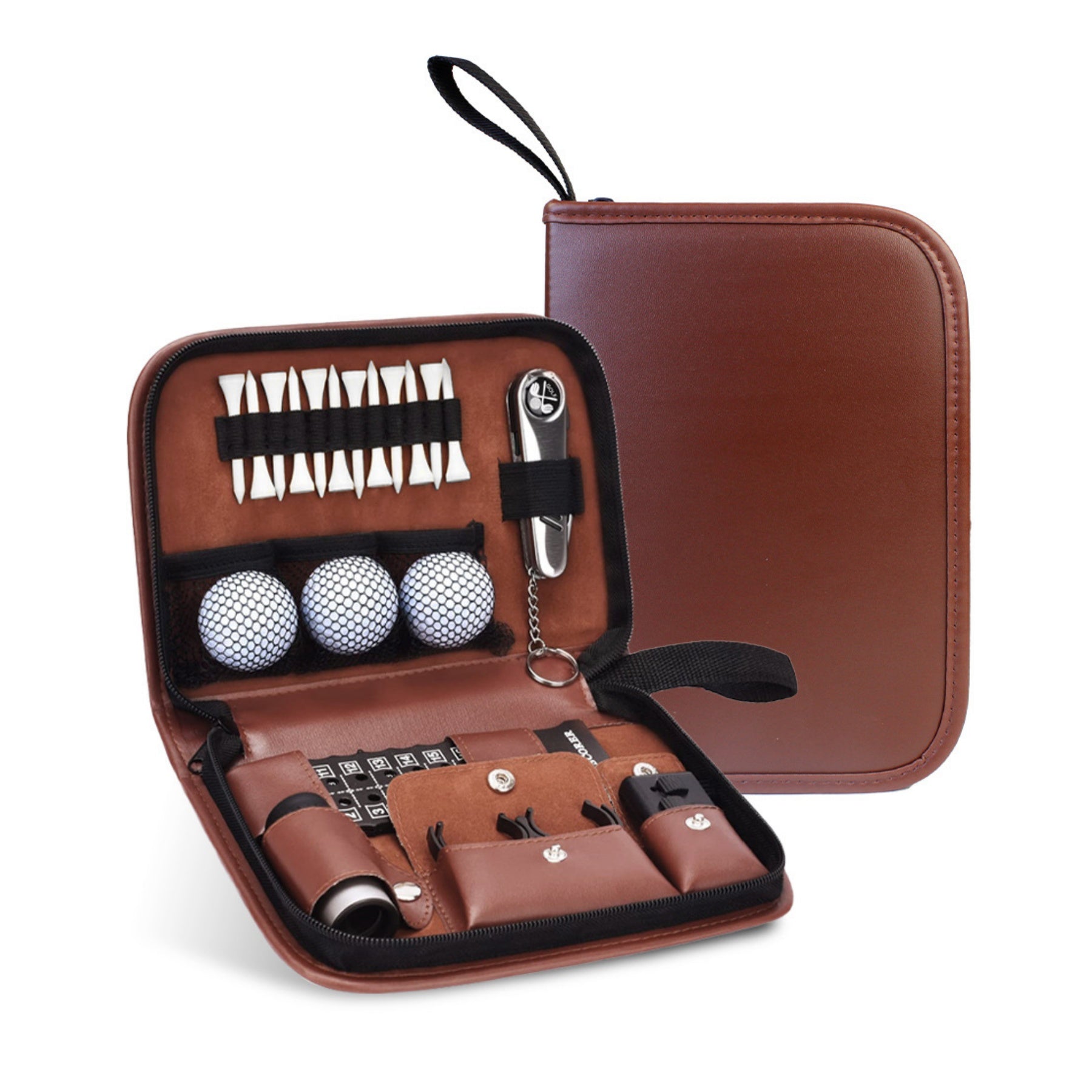 Large-capacity Golf Accessory Storage Leather Bag