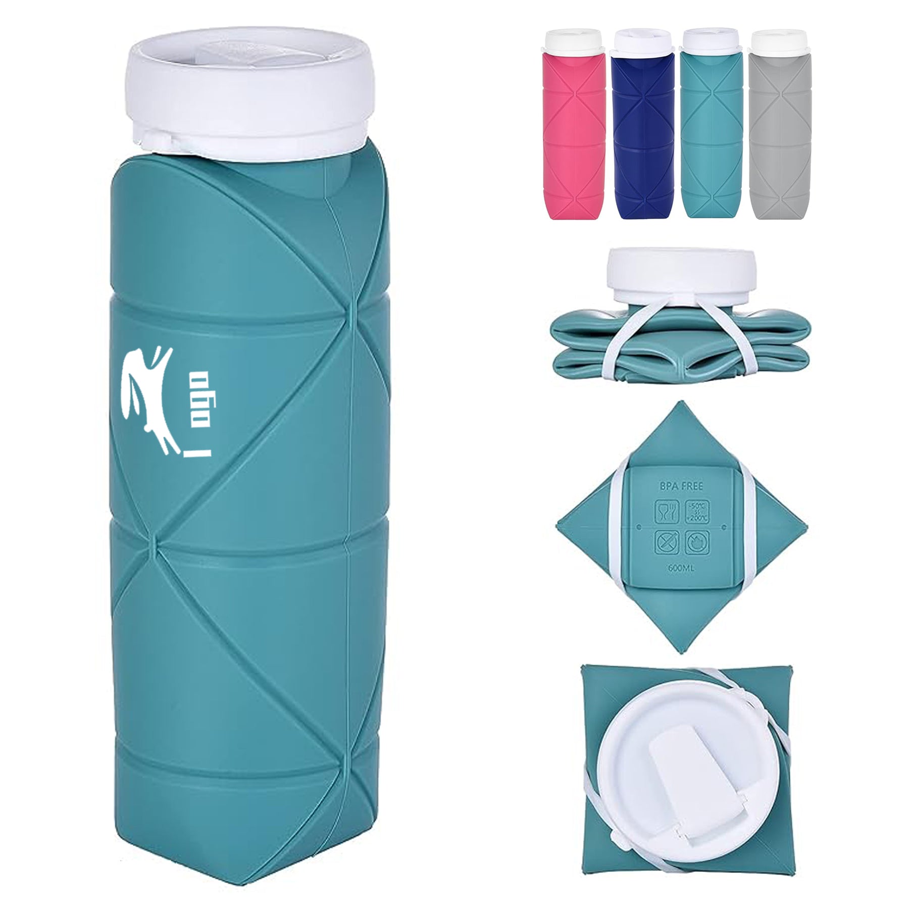 20Oz Silicone Foldable Travel Water Bottle