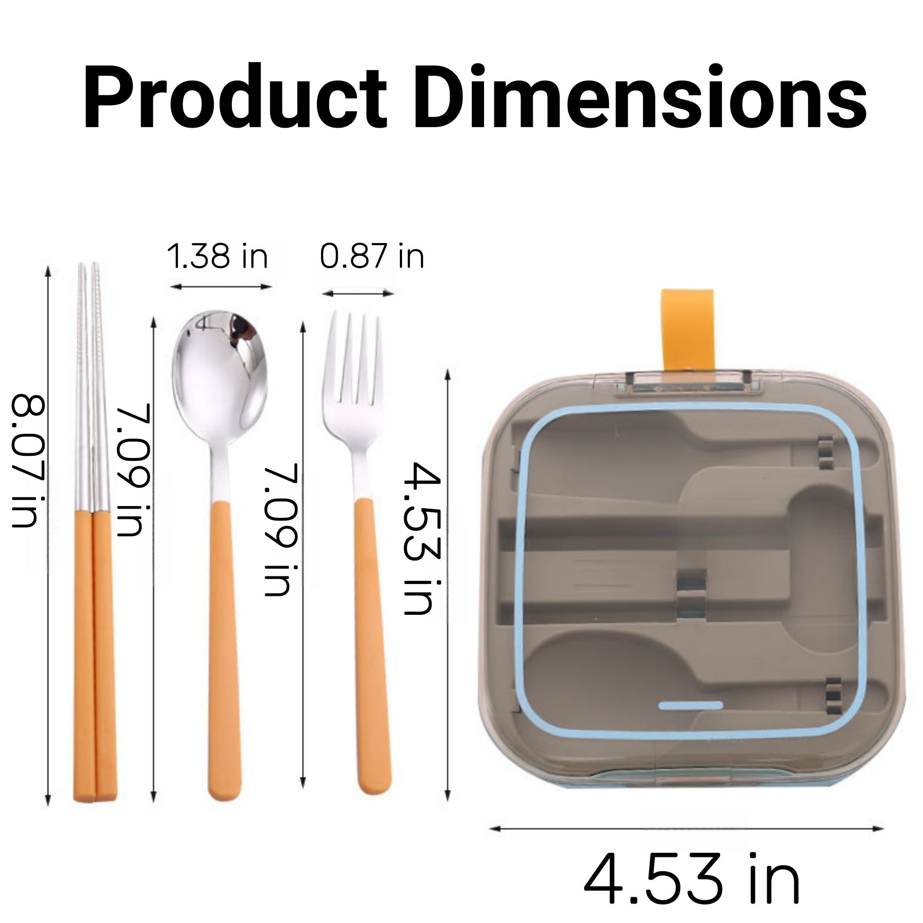 304 Stainless Steel Portable Three-piece Tableware Set