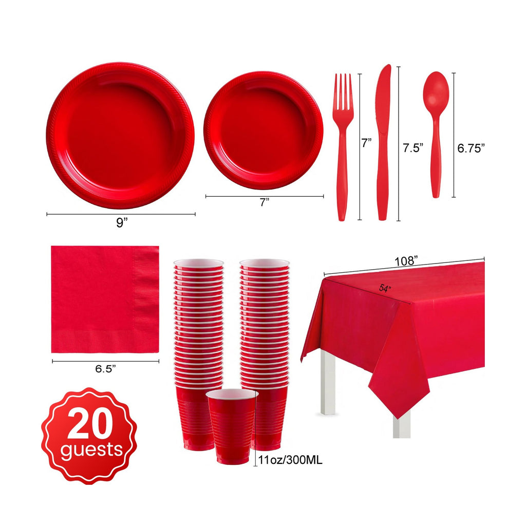 Dinnerware Party Supplies Set for 20 Guests