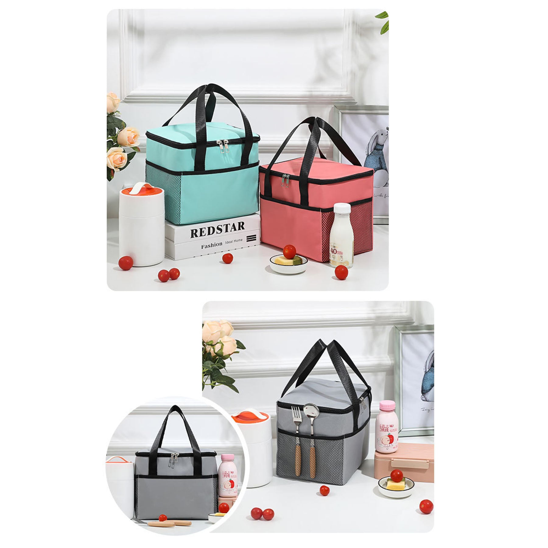 600D Polyester Cooler With Mesh Pocket
