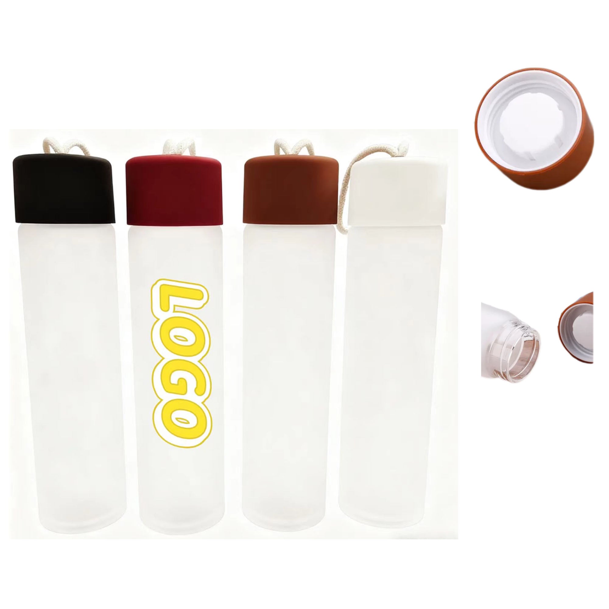 12oz (350ml) Frosted Glass Tumbler With Lid