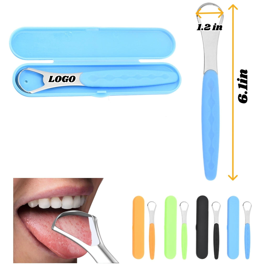 Stainless Steel Tongue Scraper with PP Grip For Oral Care