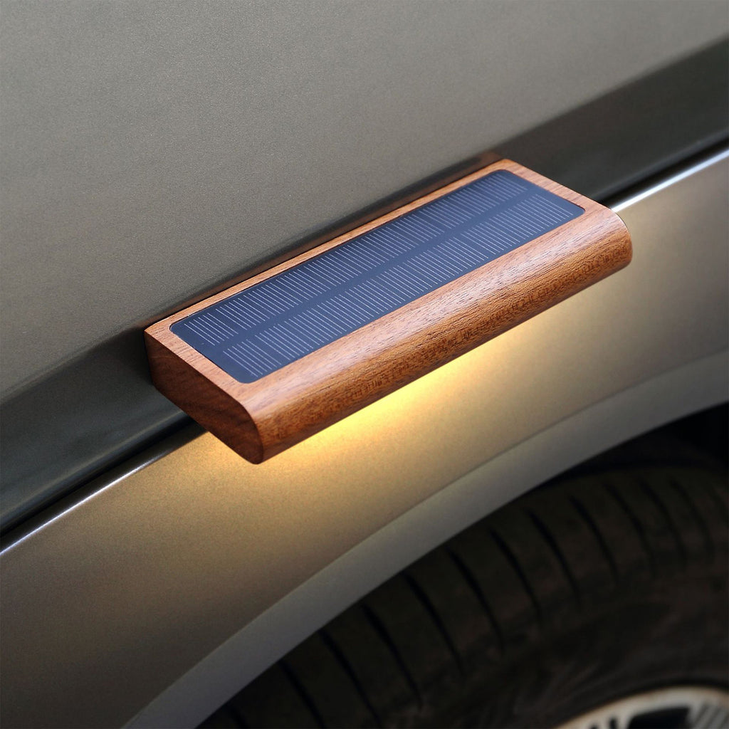 Solar Rechargeable Wood Wall Light Lamp