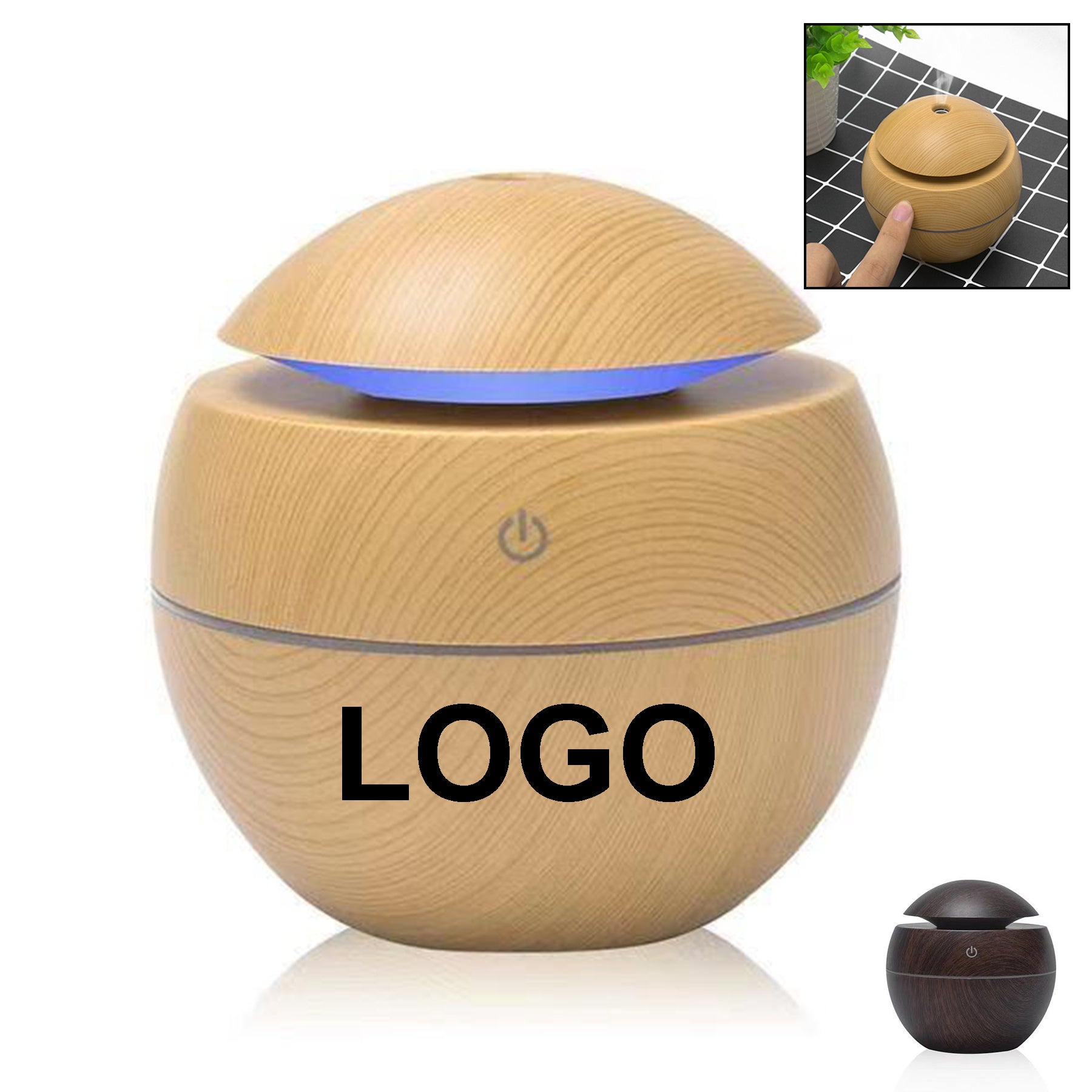 Wood 7 Color Led Lights Air Humidifier