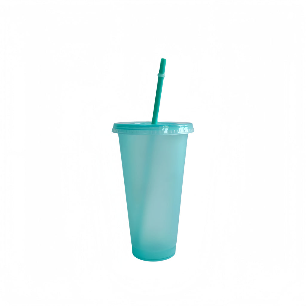 Straw And Lid Plastic Water Cup