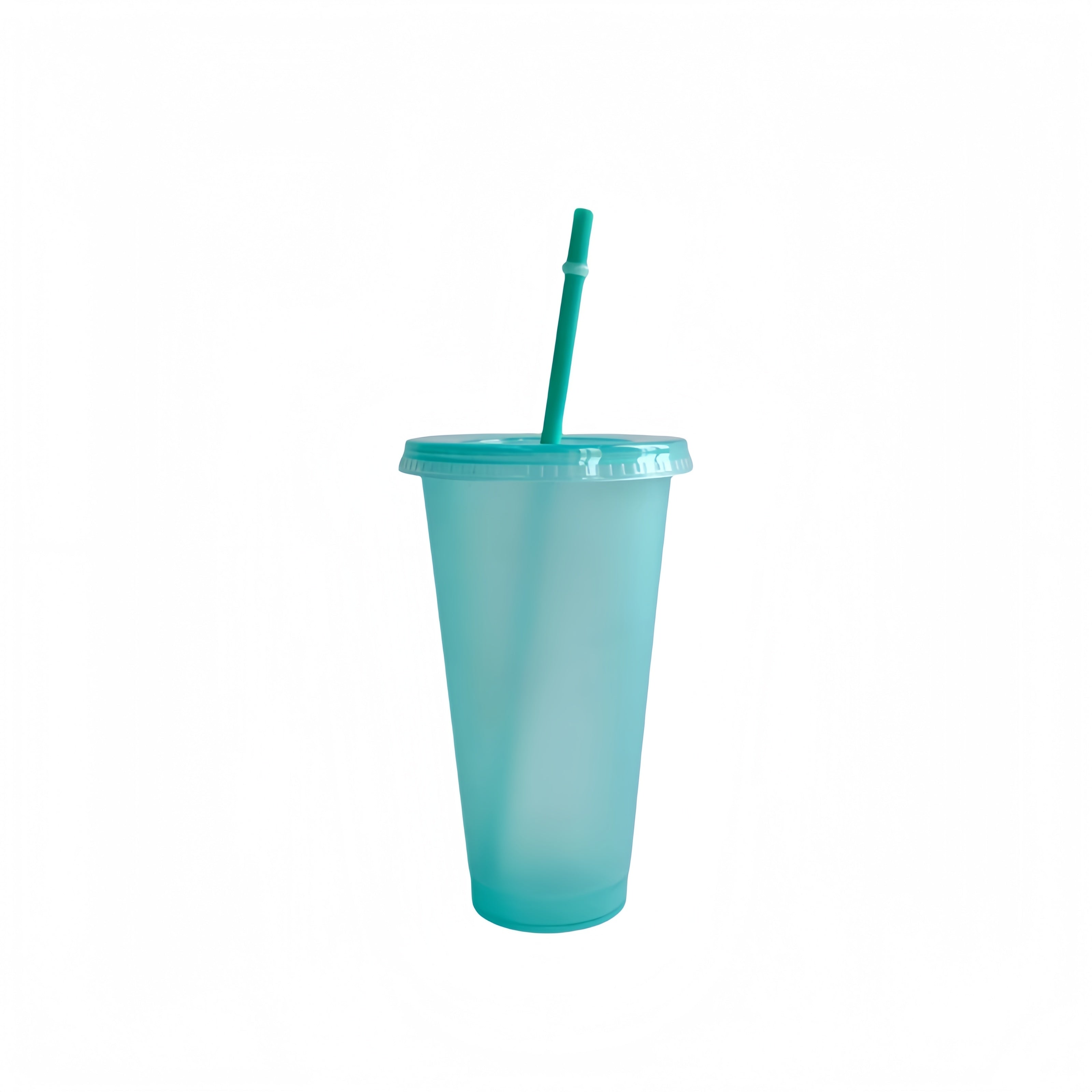 Straw And Lid Plastic Water Cup