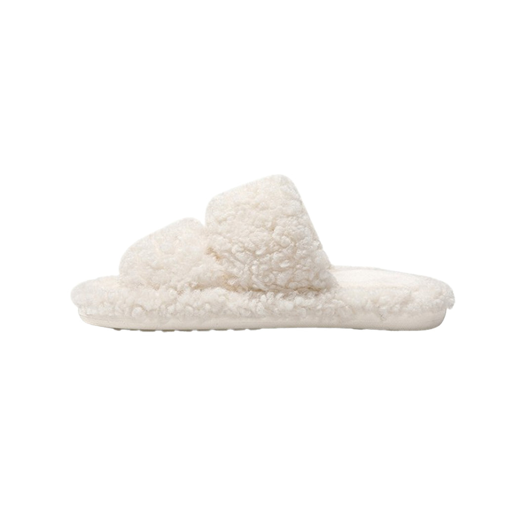 Fuzzy Open-Toe Slippers