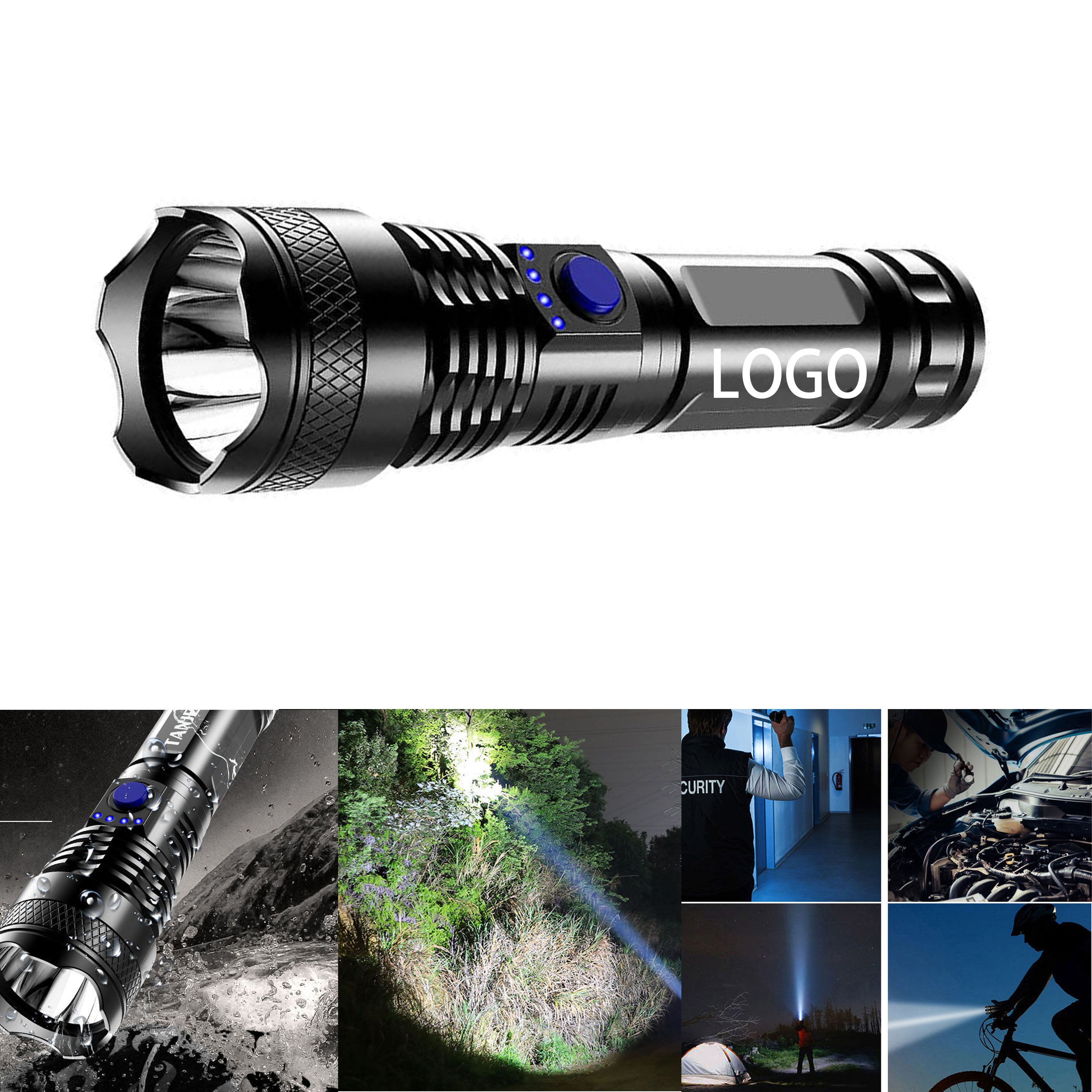 LED Dimming Handheld Outdoor Strong Light Flashlight Torch