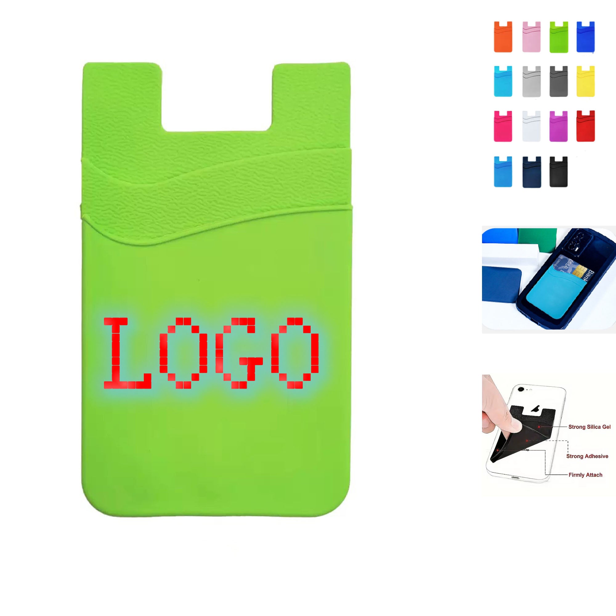 Silicone Double - Layer Phone Card Holder Back Sticker