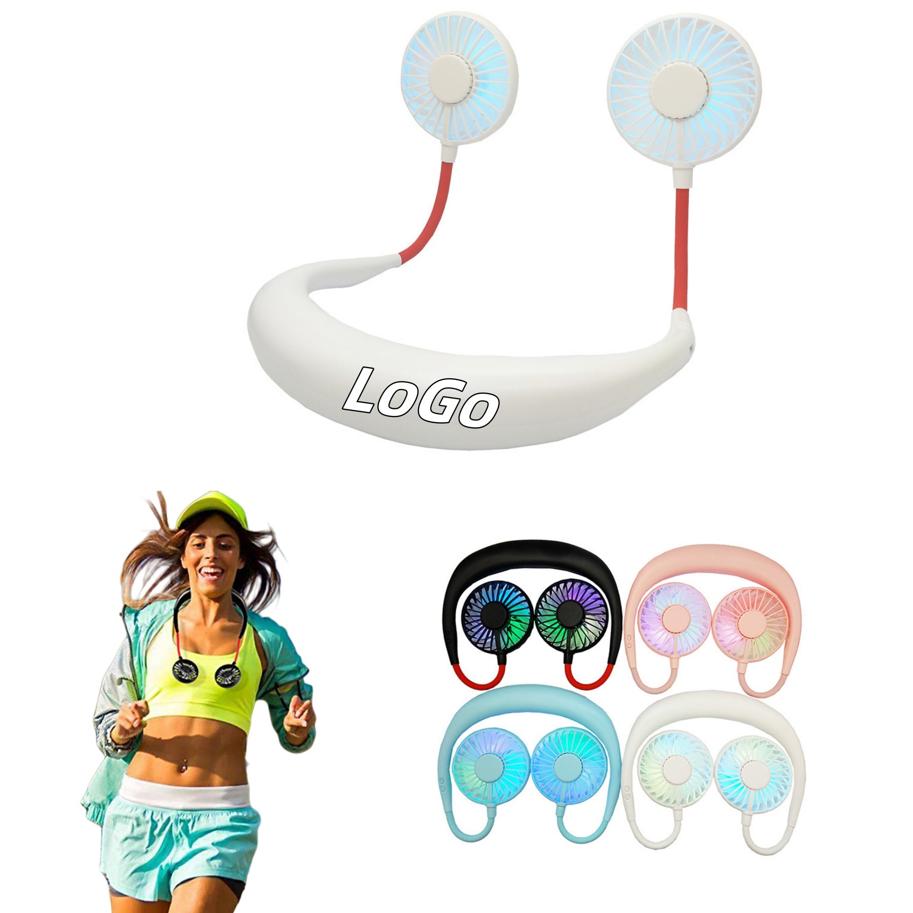 Portable And Foldable Neck-mounted Fan