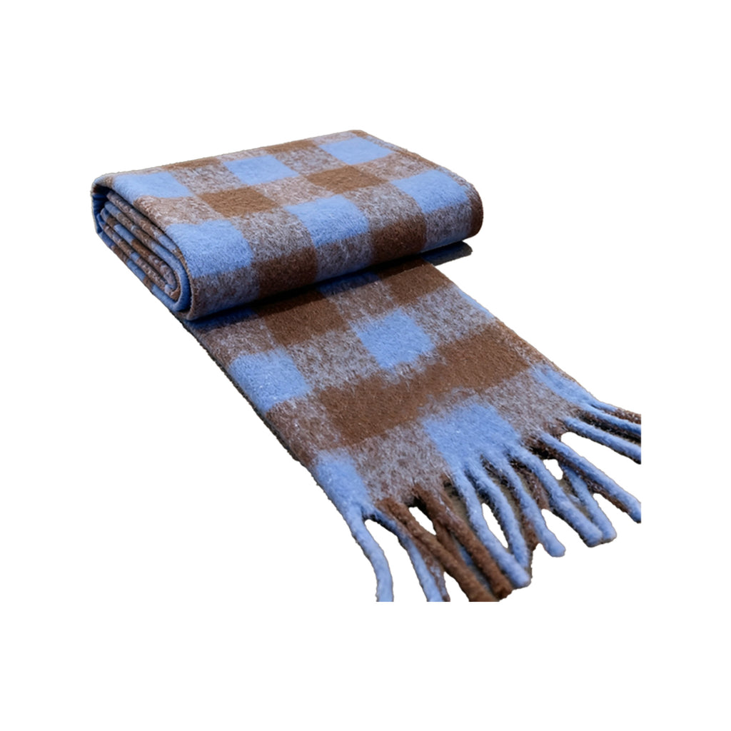 Warm Knitted Woven Scarf W/ Tassel