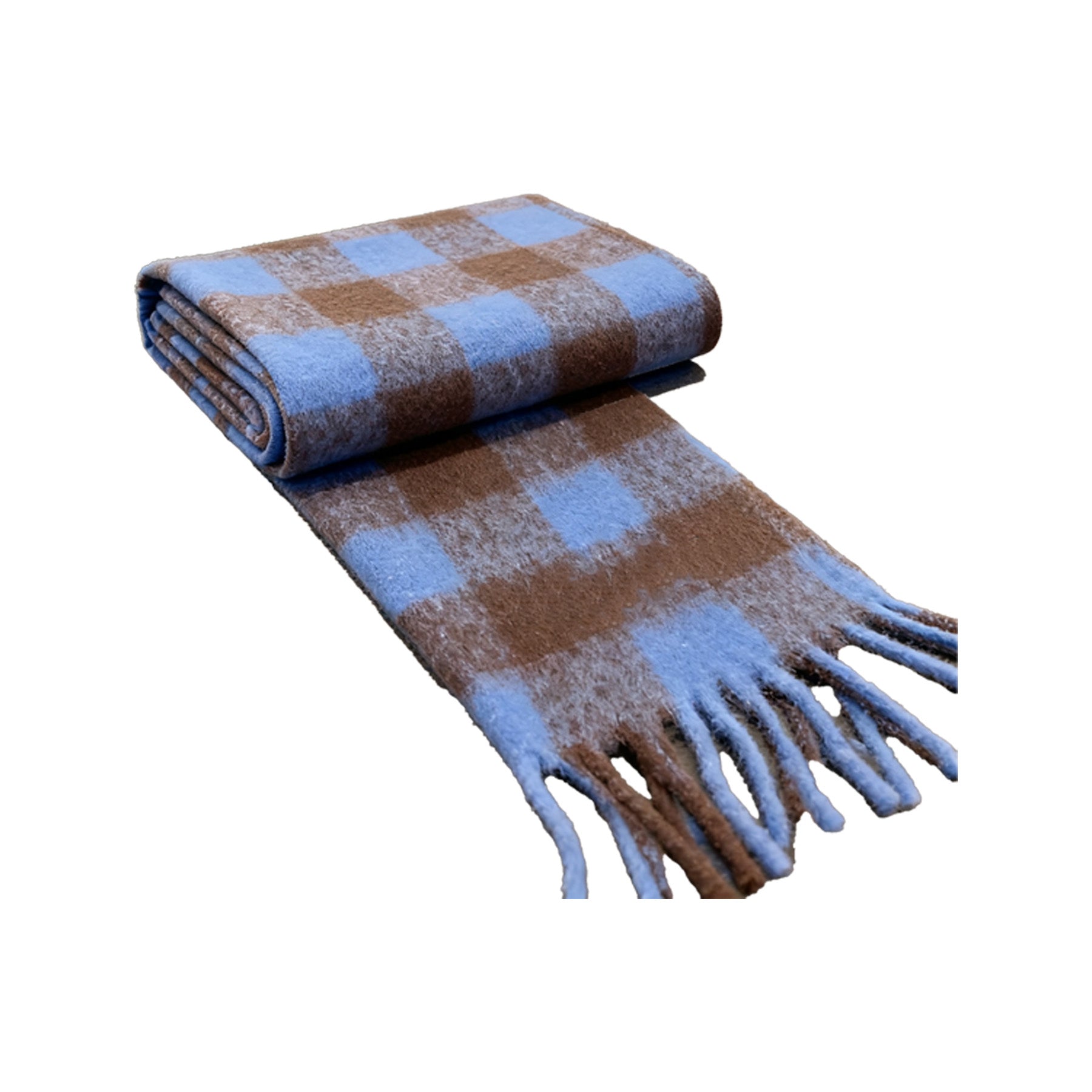 Warm Knitted Woven Scarf W/ Tassel