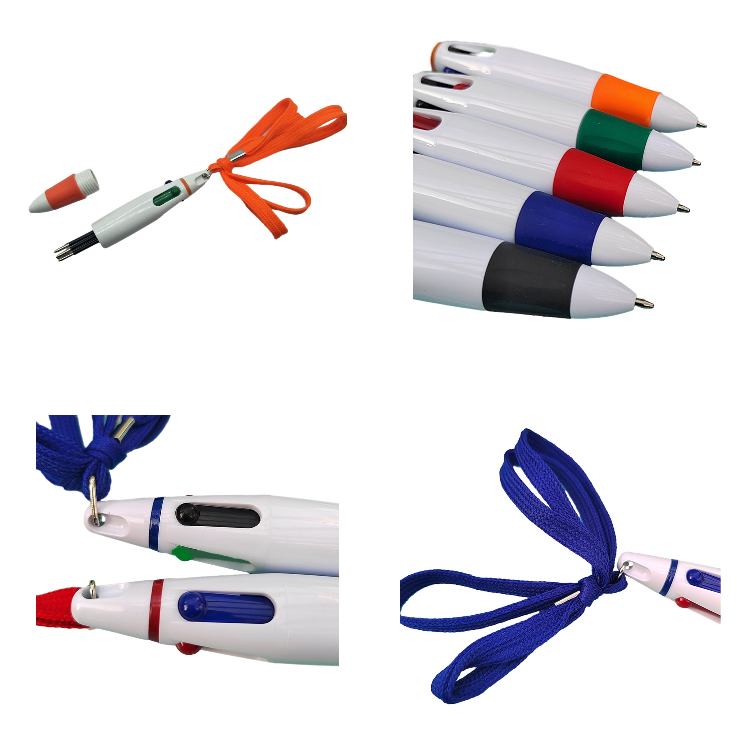 Retractable Ballpoint Pen With Lanyard