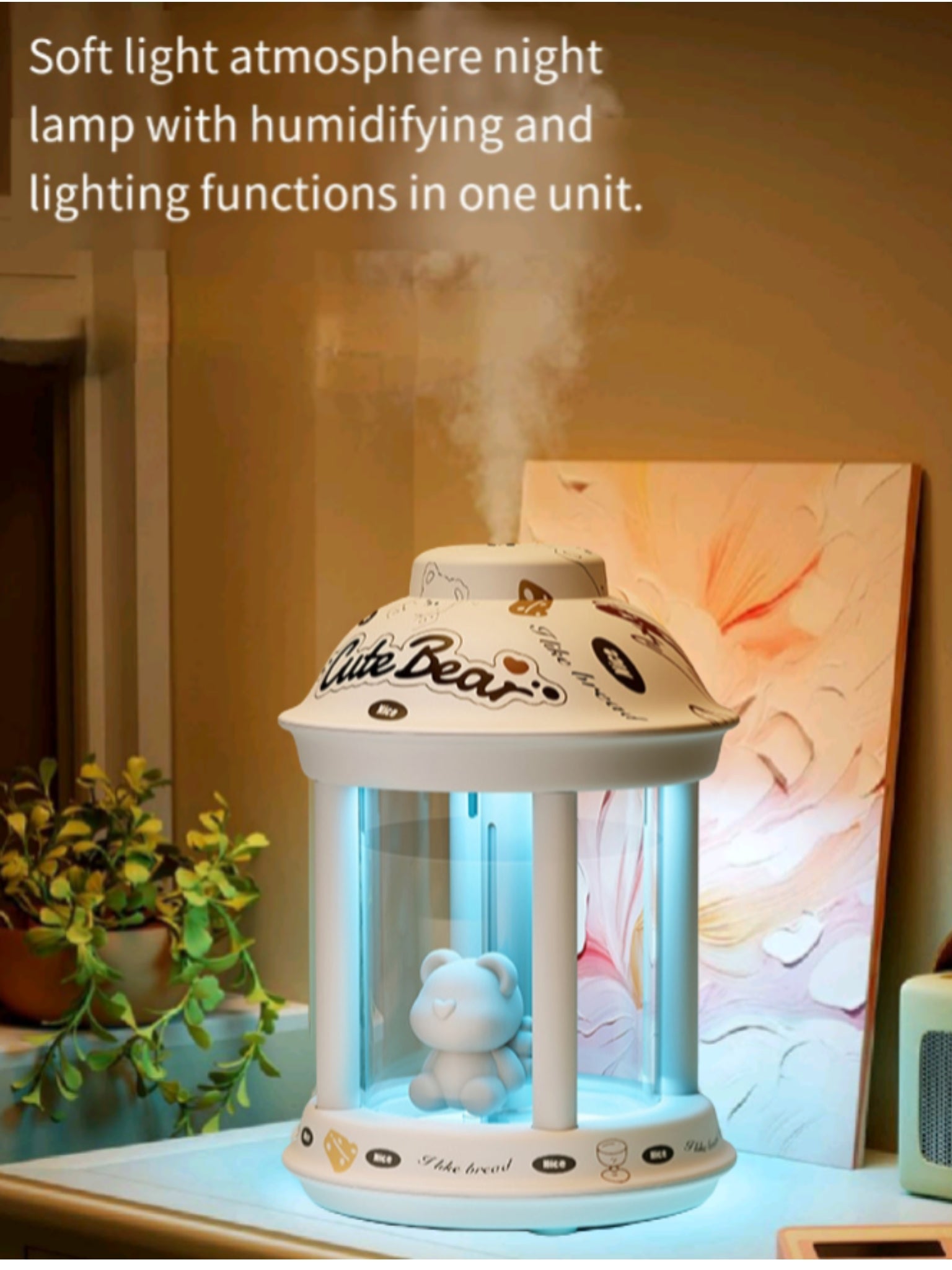 Animal Shape USB Mini Humidifier Night Light Desktop