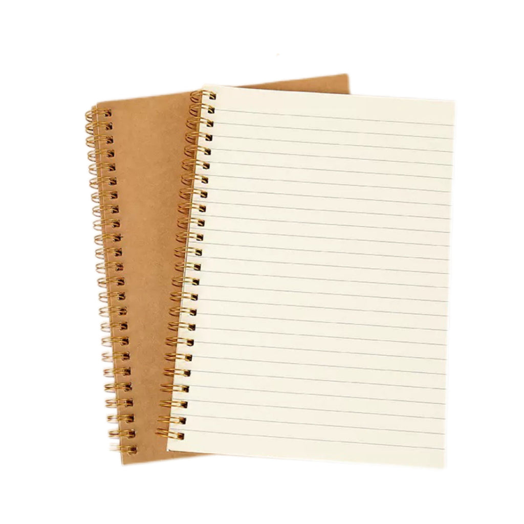 A5 Spiral Notebook, Kraft Paper Cover Journal