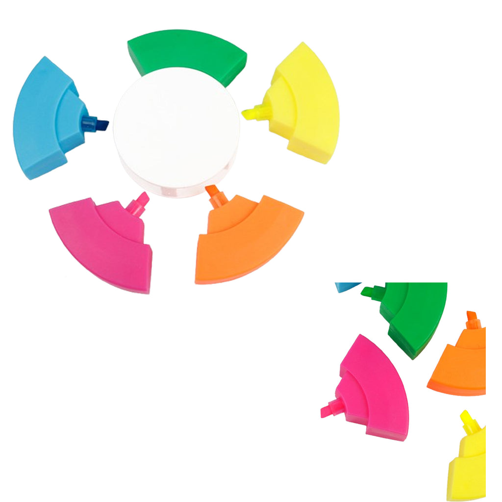 Five Color Disc Shaped Highlighter