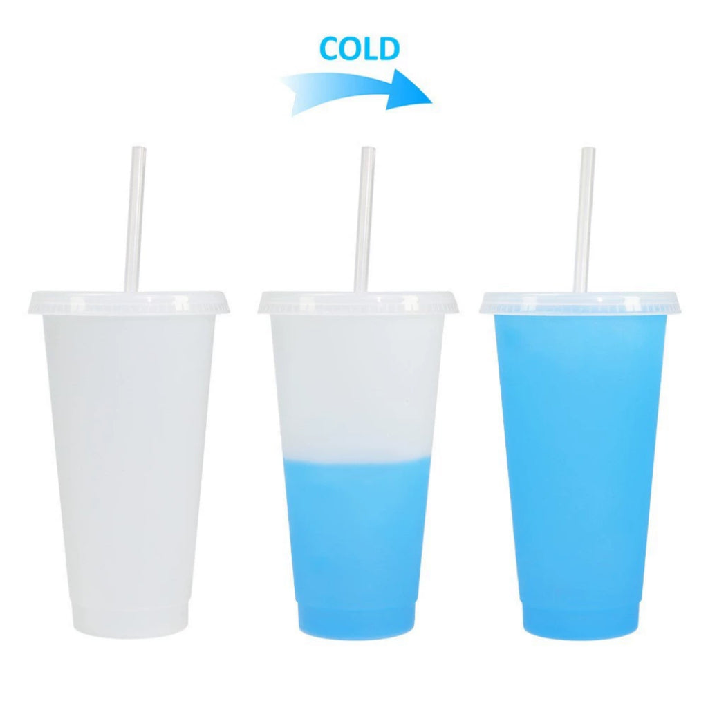 24 OZ Color-Changing Straw Cup