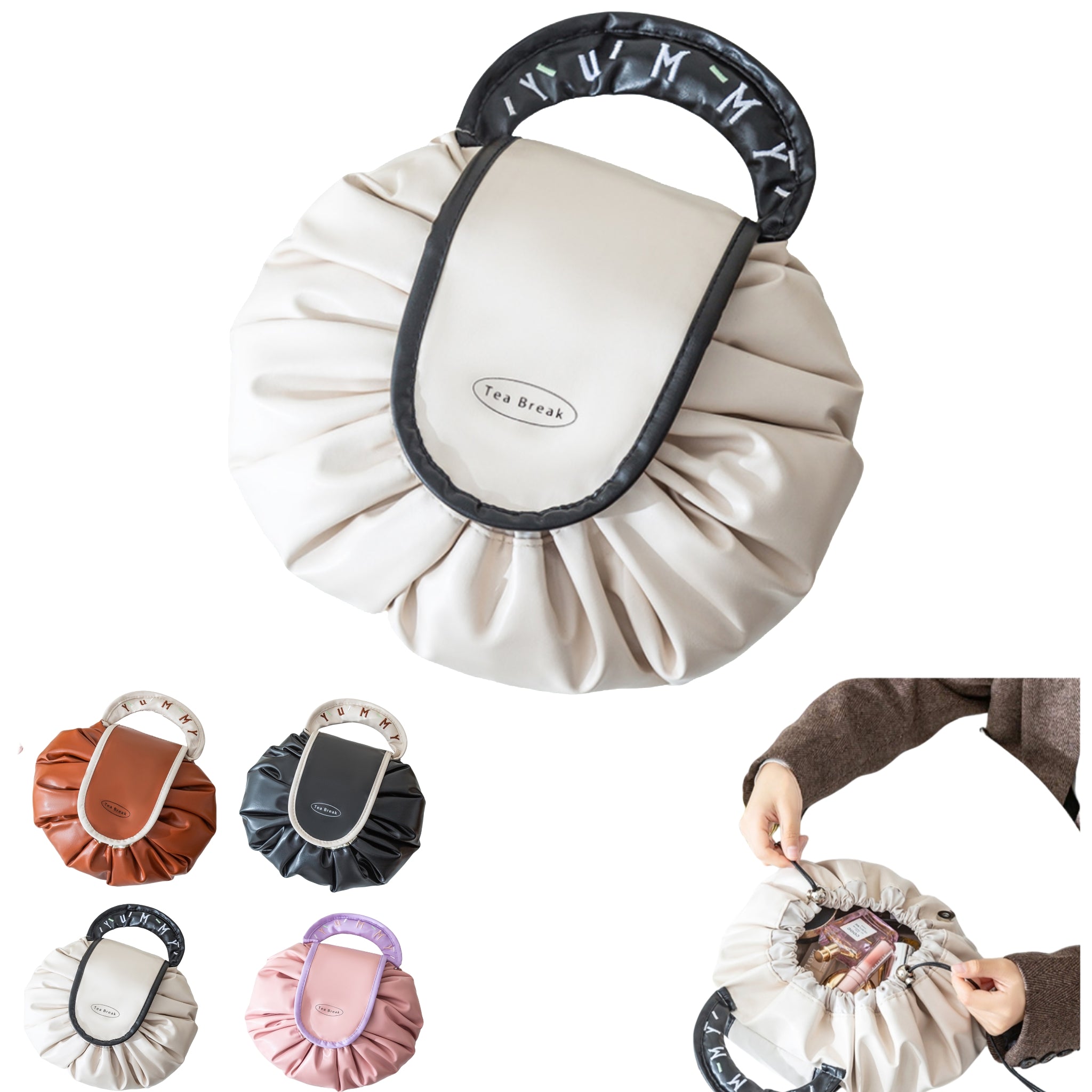 Drawstring Lock Makeup Pouch Quick Close Premium Secure