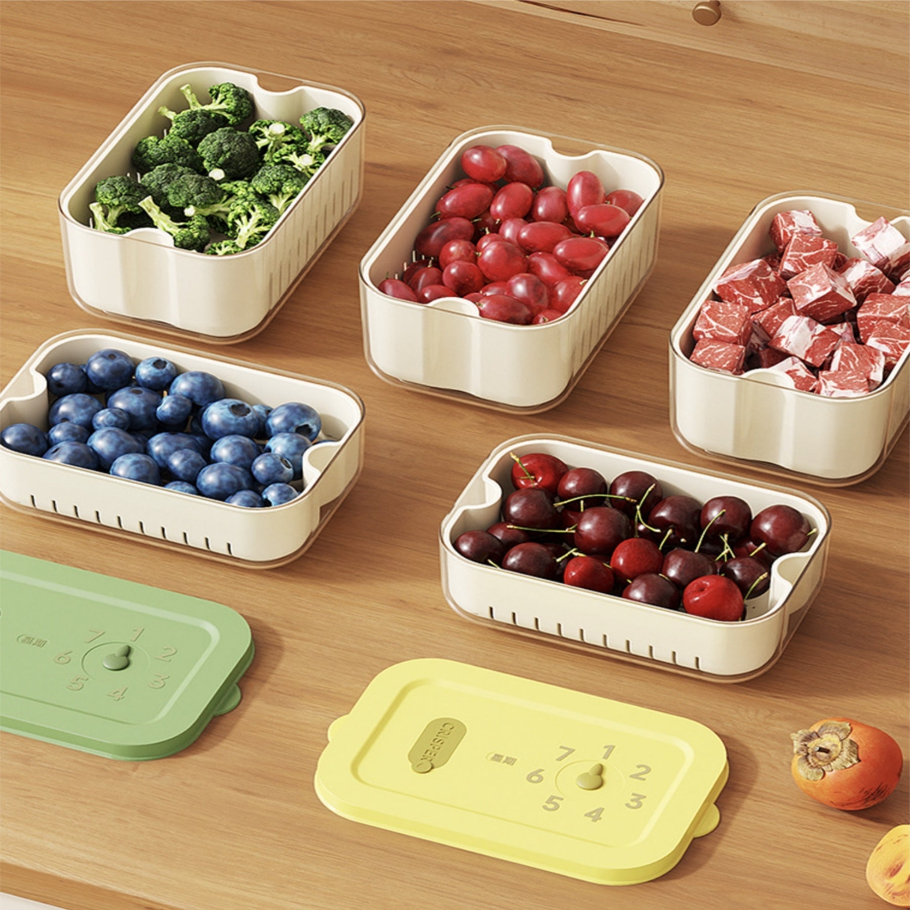 Fresh-Keeping Box With A Draining Basket