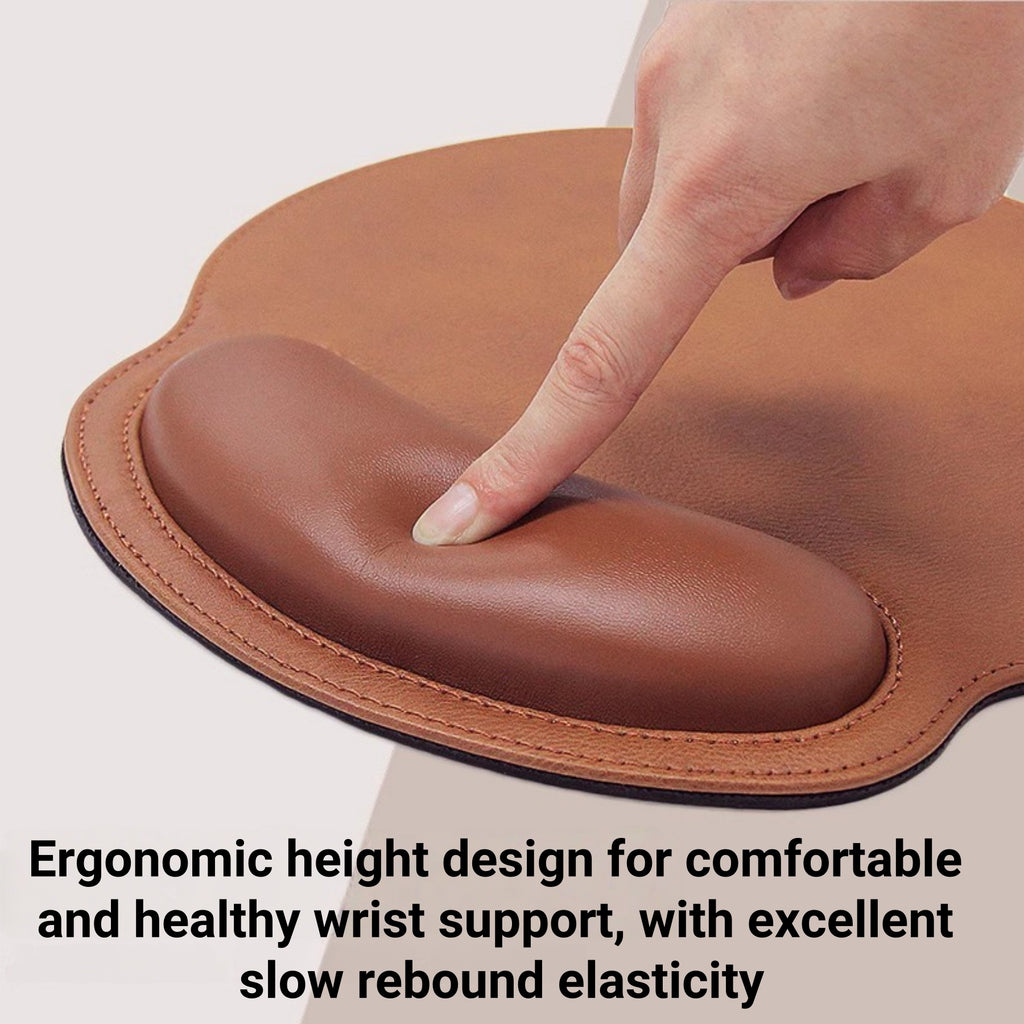 Leather Wrist Rest Mouse Pad With Hand Support