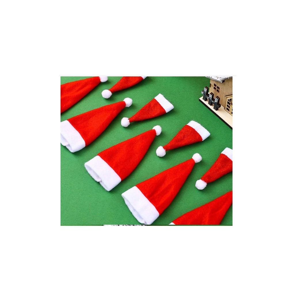 Red And White Mini Christmas Decorative Hat Knife And Fork Set