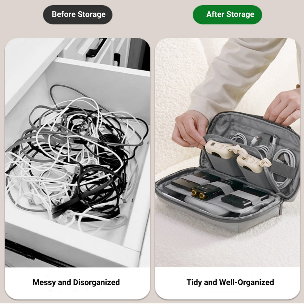 Handheld Data Cable Organizer Bag