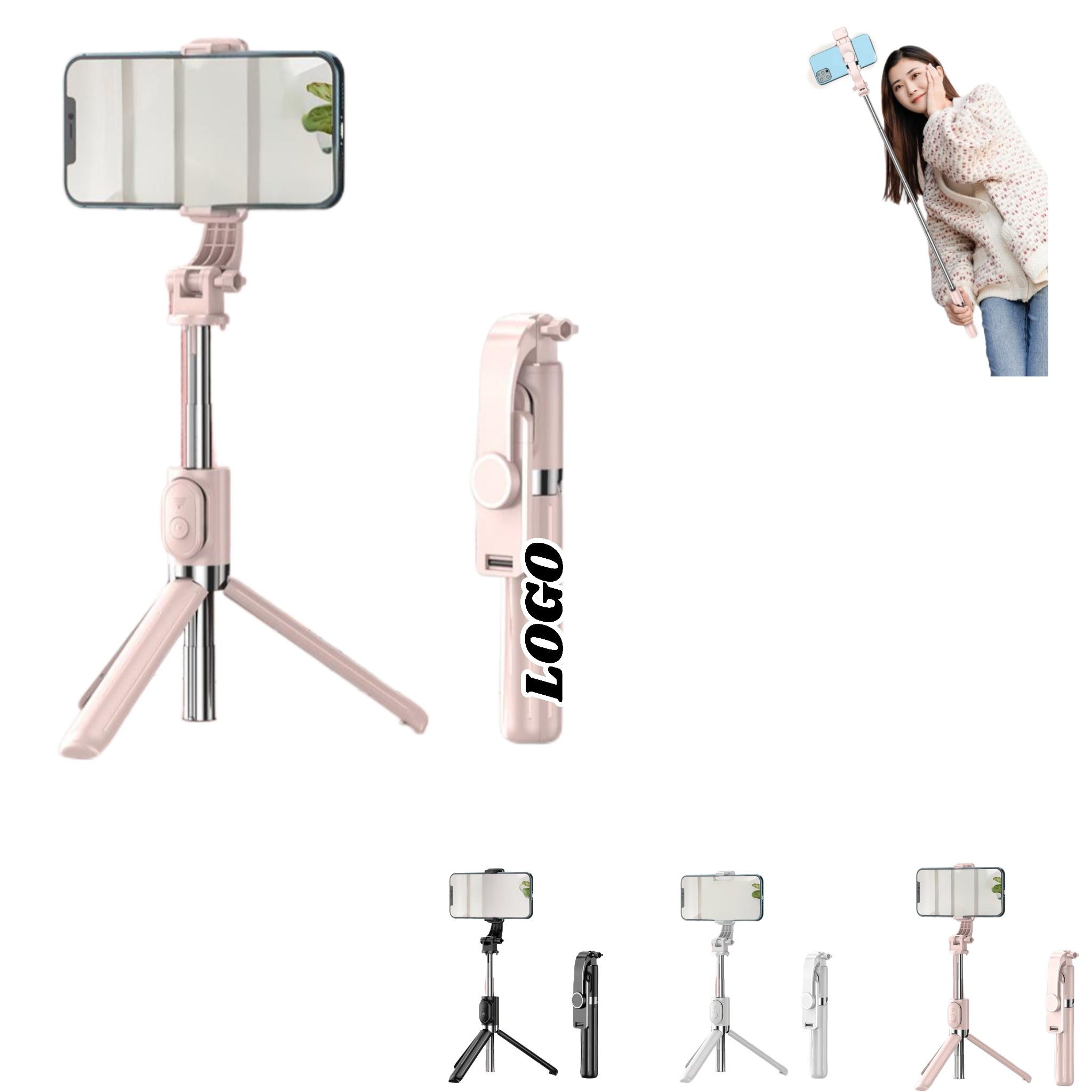 Adjustable Selfie Stick Equipped With A Stable Tripod